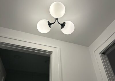 Hallway globe ceiling light fixture installation in Livingston NJ
